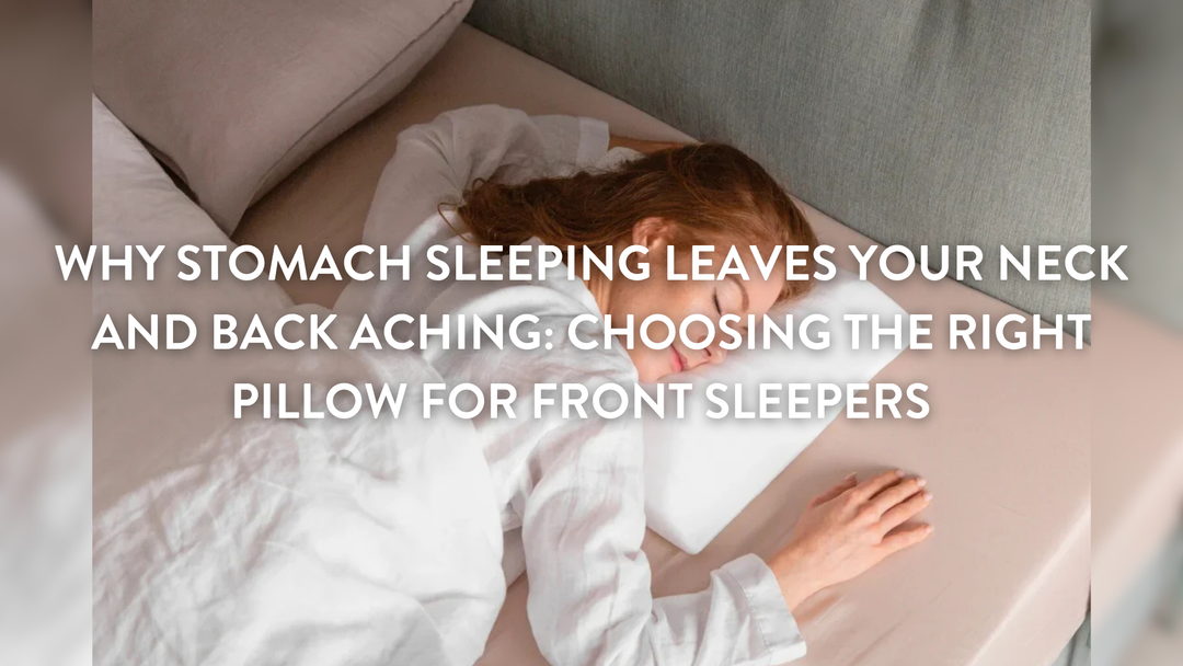 Person sleeping on their front using the Putnams Front Sleeper Face Pillow - Thin Pillow 
