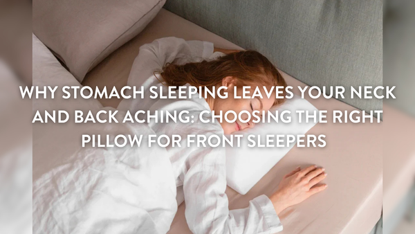 Person sleeping on their front using the Putnams Front Sleeper Face Pillow - Thin Pillow 