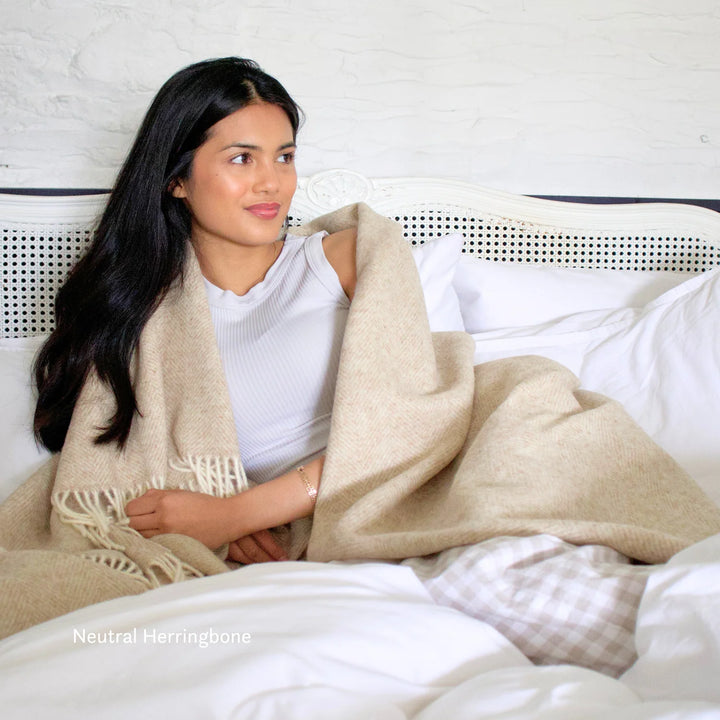 British Lambswool Blanket neutral beige 
